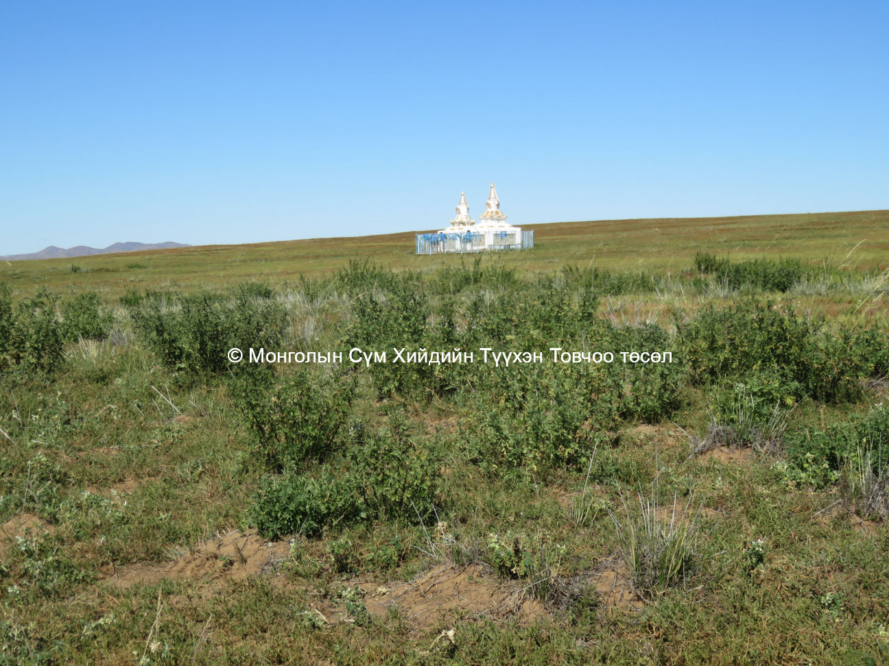 View of the site north east of the stupas